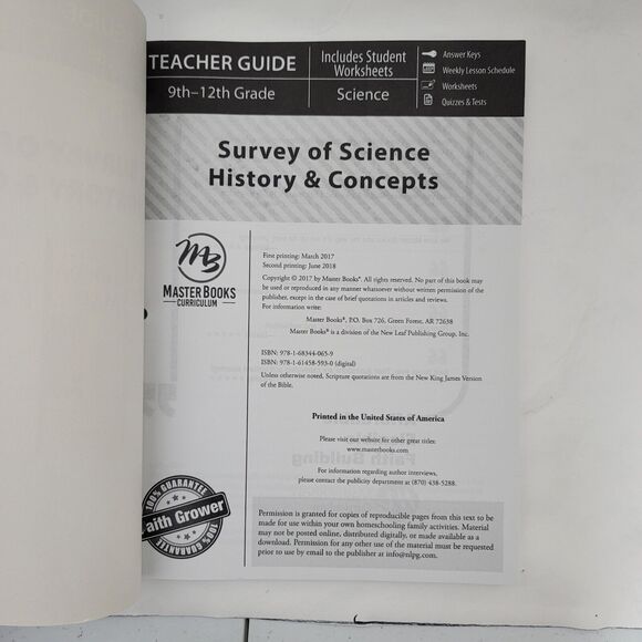 Survey of Science History & Concepts Teacher Guide Paperback - Picture 5 of 5